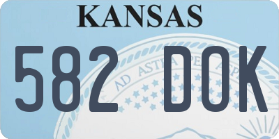 KS license plate 582DOK