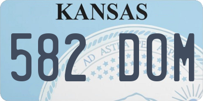 KS license plate 582DOM