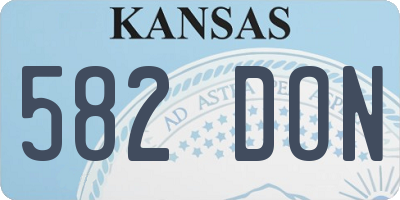 KS license plate 582DON