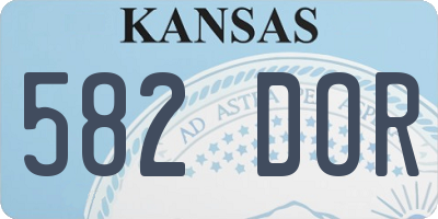KS license plate 582DOR