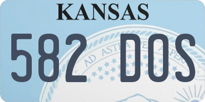 KS license plate 582DOS