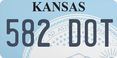KS license plate 582DOT