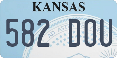 KS license plate 582DOU