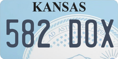 KS license plate 582DOX