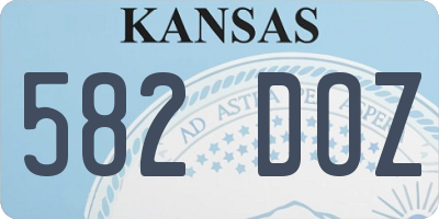 KS license plate 582DOZ