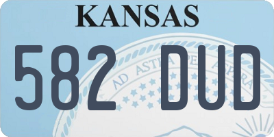 KS license plate 582DUD