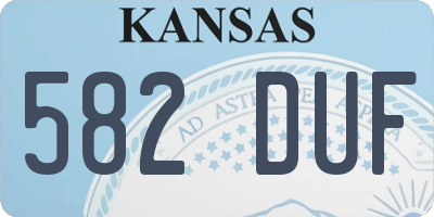 KS license plate 582DUF
