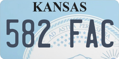 KS license plate 582FAC