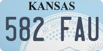 KS license plate 582FAU