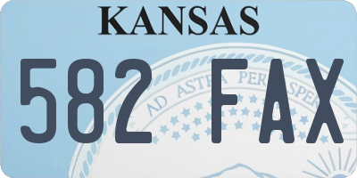 KS license plate 582FAX