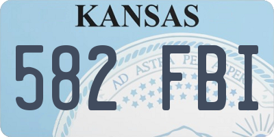 KS license plate 582FBI