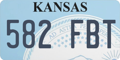 KS license plate 582FBT