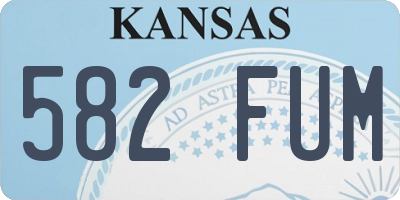 KS license plate 582FUM