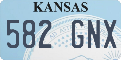 KS license plate 582GNX
