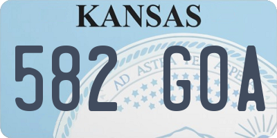 KS license plate 582GOA