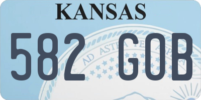 KS license plate 582GOB