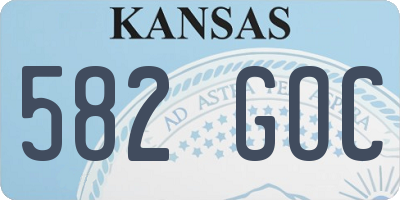 KS license plate 582GOC