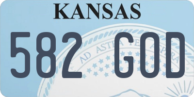 KS license plate 582GOD