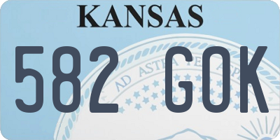 KS license plate 582GOK