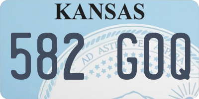 KS license plate 582GOQ