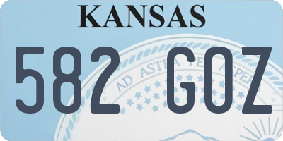 KS license plate 582GOZ