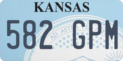 KS license plate 582GPM