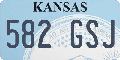 KS license plate 582GSJ