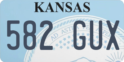 KS license plate 582GUX