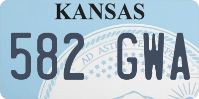 KS license plate 582GWA