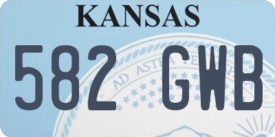 KS license plate 582GWB