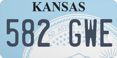 KS license plate 582GWE