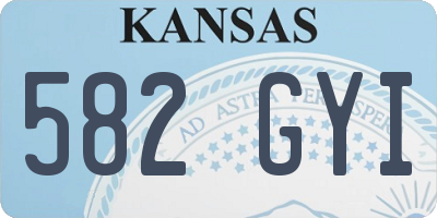 KS license plate 582GYI