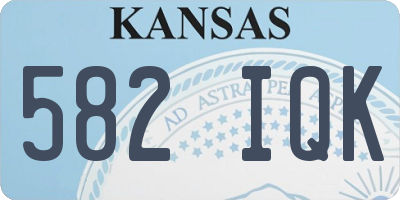 KS license plate 582IQK
