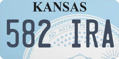 KS license plate 582IRA