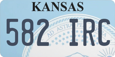 KS license plate 582IRC