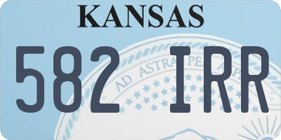 KS license plate 582IRR