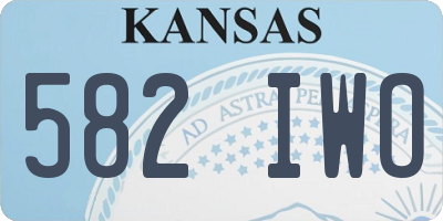 KS license plate 582IWO