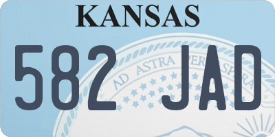KS license plate 582JAD