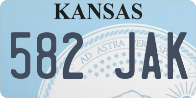 KS license plate 582JAK