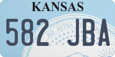 KS license plate 582JBA