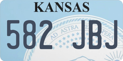 KS license plate 582JBJ