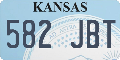 KS license plate 582JBT
