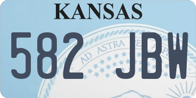 KS license plate 582JBW