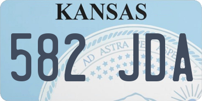 KS license plate 582JDA