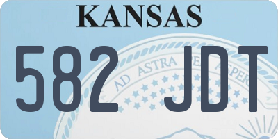 KS license plate 582JDT