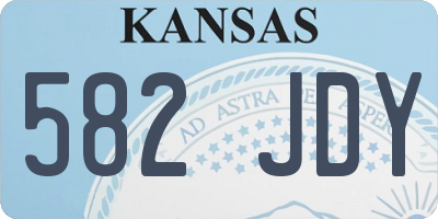 KS license plate 582JDY