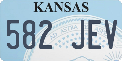 KS license plate 582JEV