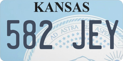 KS license plate 582JEY