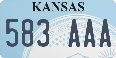 KS license plate 583AAA