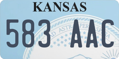 KS license plate 583AAC